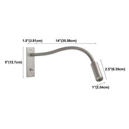 Adjustable Flexible Gooseneck Wall Lamp with USB Charging Port