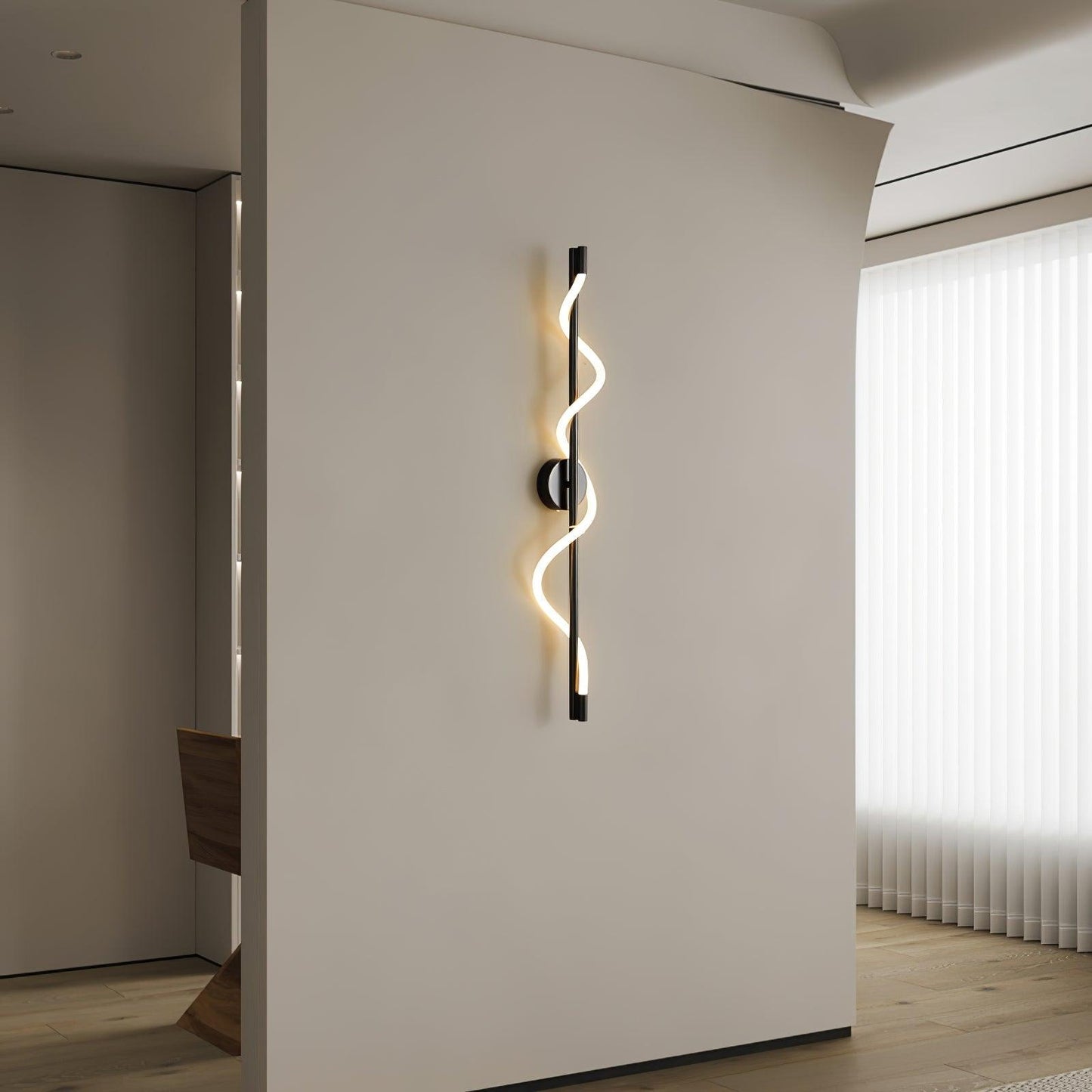 Adjustable Flexible Linear Wall Lamp with Dimmable LED and Modern Desi