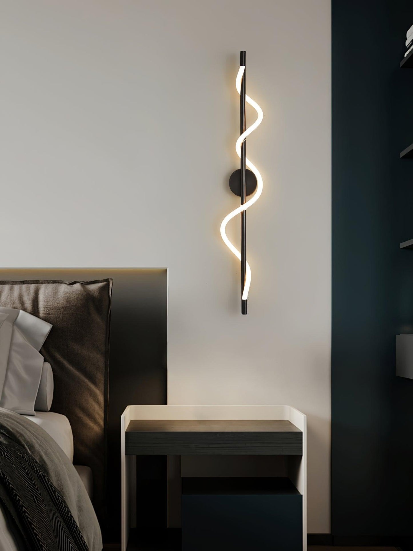 Adjustable Flexible Linear Wall Lamp with Dimmable LED and Modern Desi