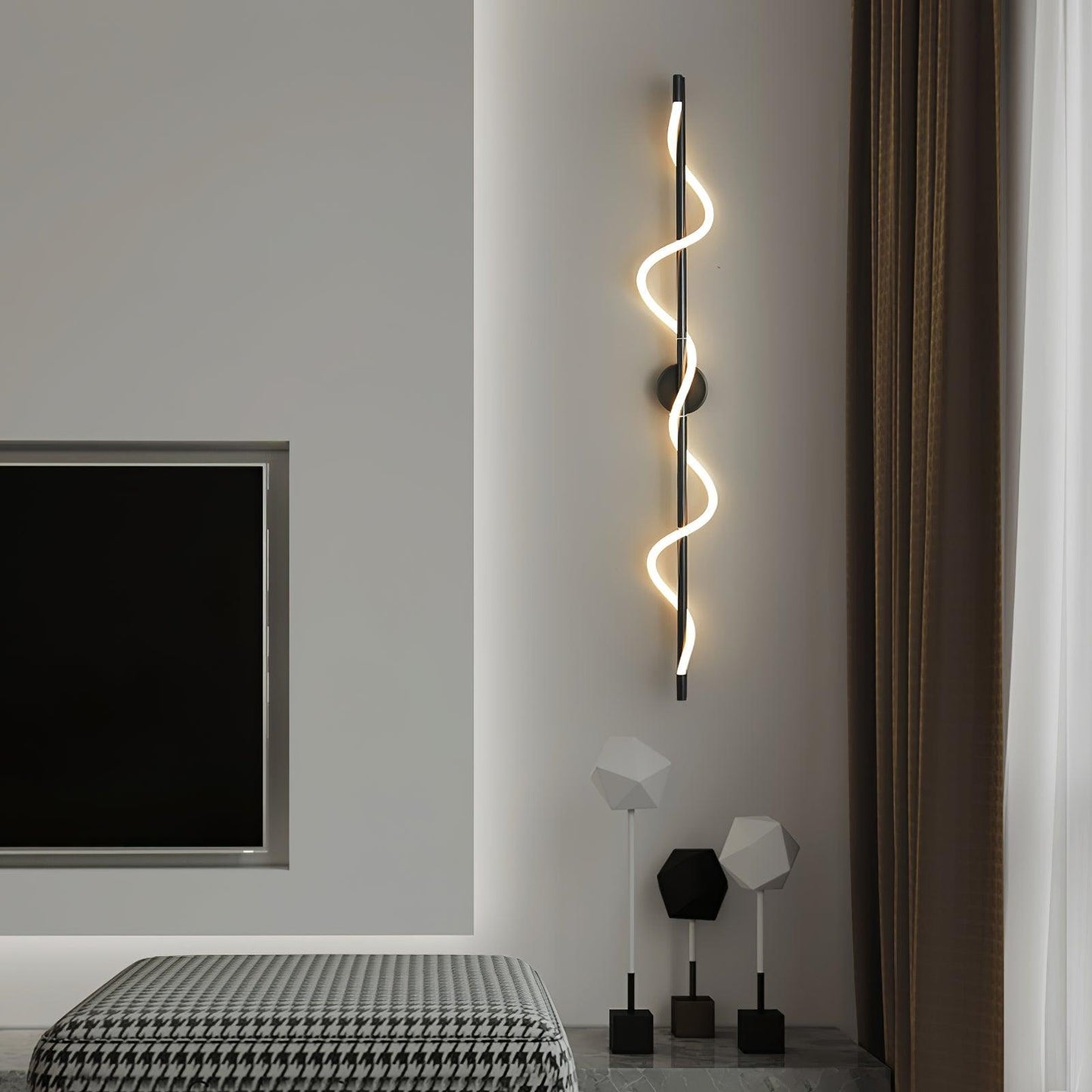 Adjustable Flexible Linear Wall Lamp with Dimmable LED and Modern Desi