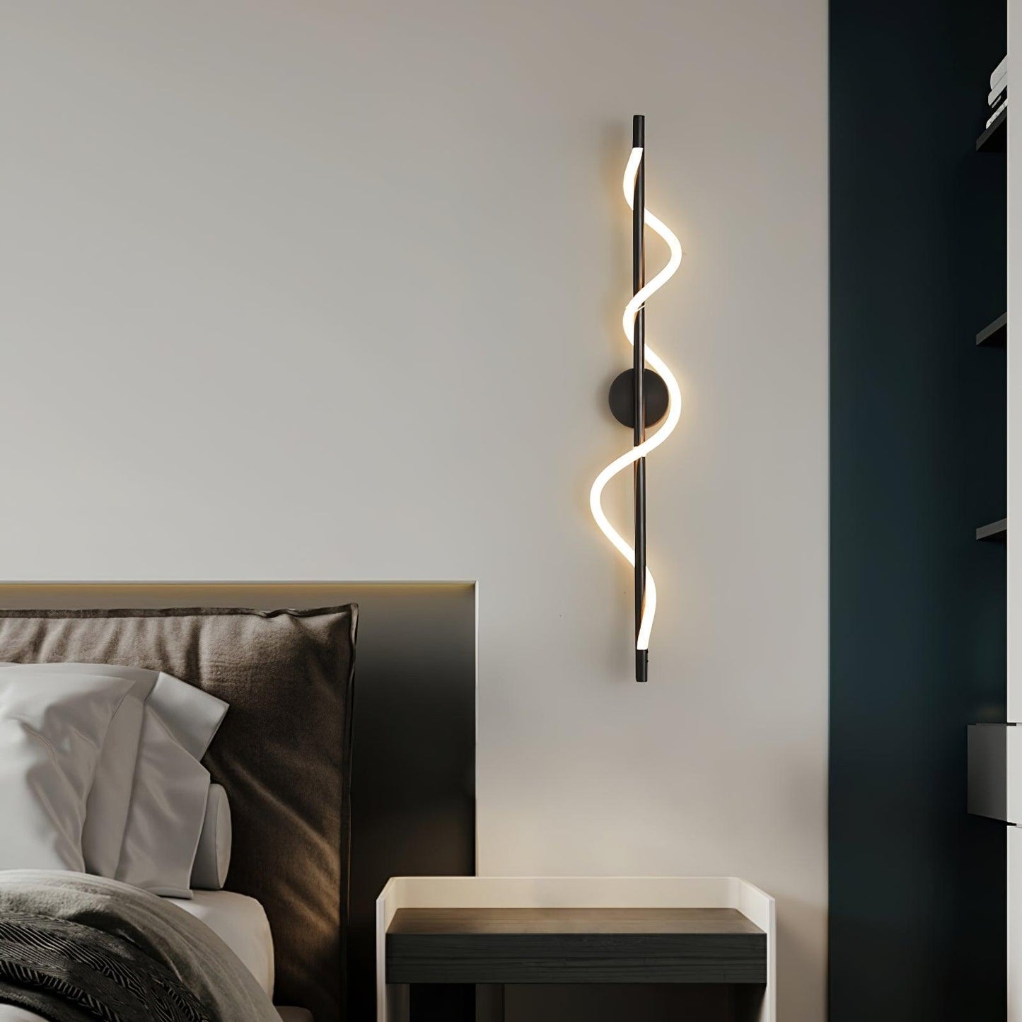 Adjustable Flexible Linear Wall Lamp with Dimmable LED and Modern Desi