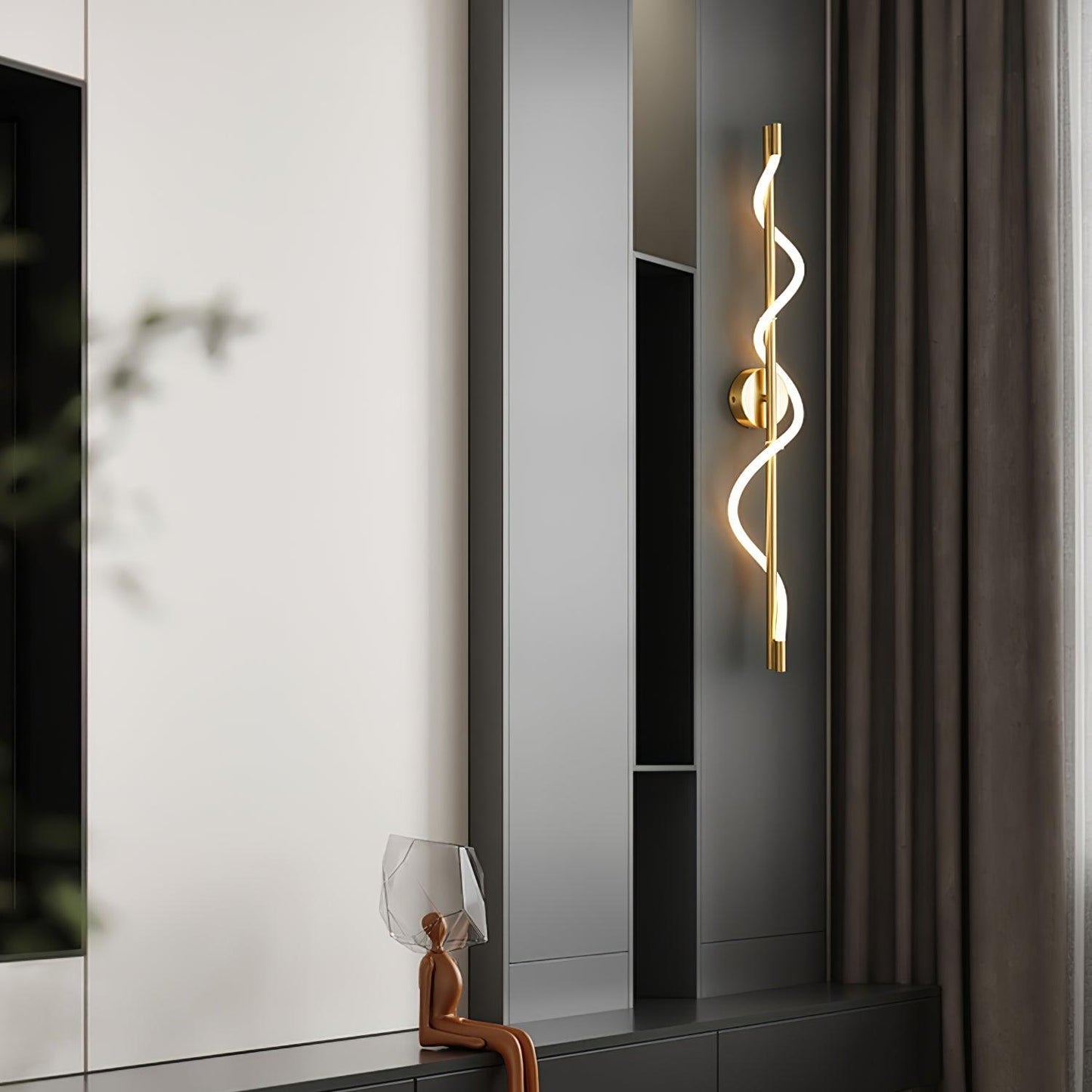 Adjustable Flexible Linear Wall Lamp with Dimmable LED and Modern Desi