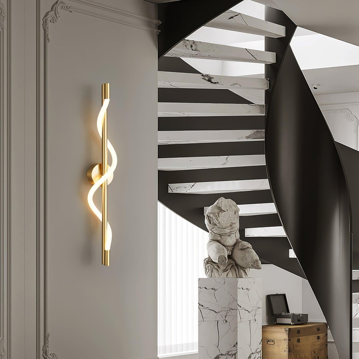 Adjustable Flexible Linear Wall Lamp with Dimmable LED and Modern Desi