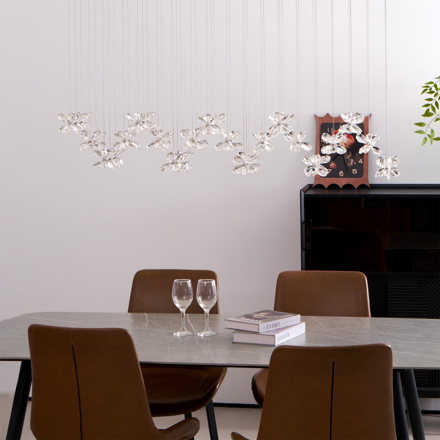 Elegant Floating Butterfly Chandelier with Adjustable Light and Remote