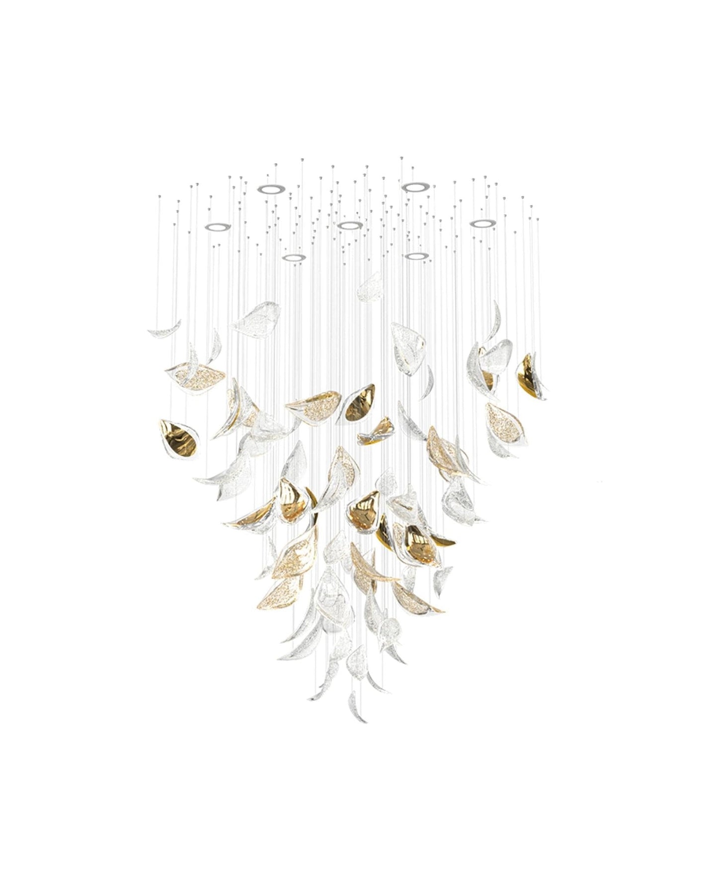 Elegant Floating Leaves Chandelier - Adjustable Brightness & Modern De