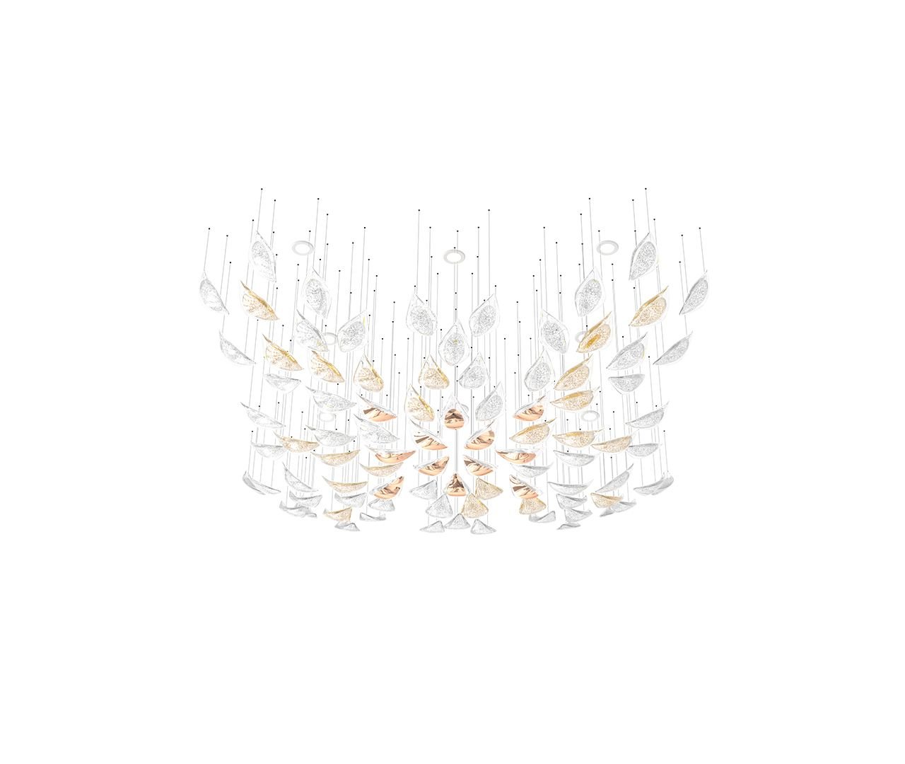 Elegant Floating Leaves Chandelier - Adjustable Brightness & Modern De