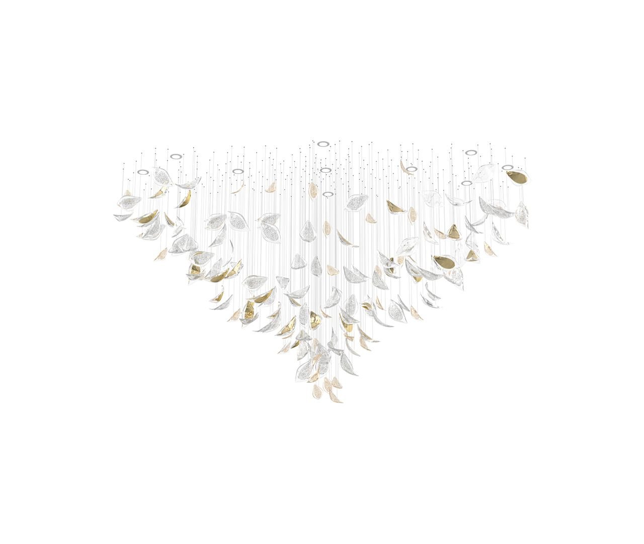 Elegant Floating Leaves Chandelier - Adjustable Brightness & Modern De