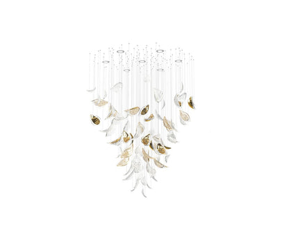 Elegant Floating Leaves Chandelier - Adjustable Brightness & Modern De