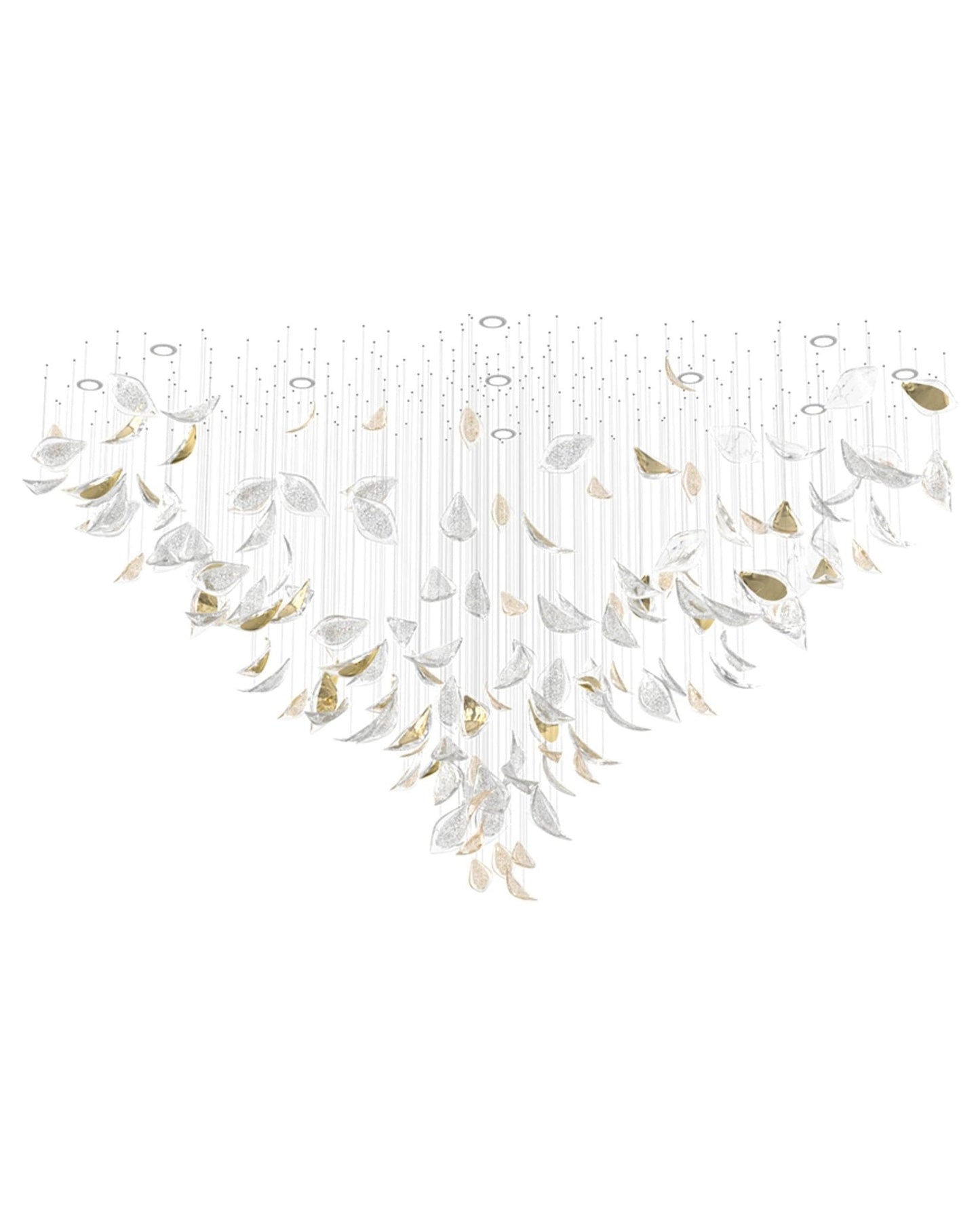Elegant Floating Leaves Chandelier - Adjustable Brightness & Modern De