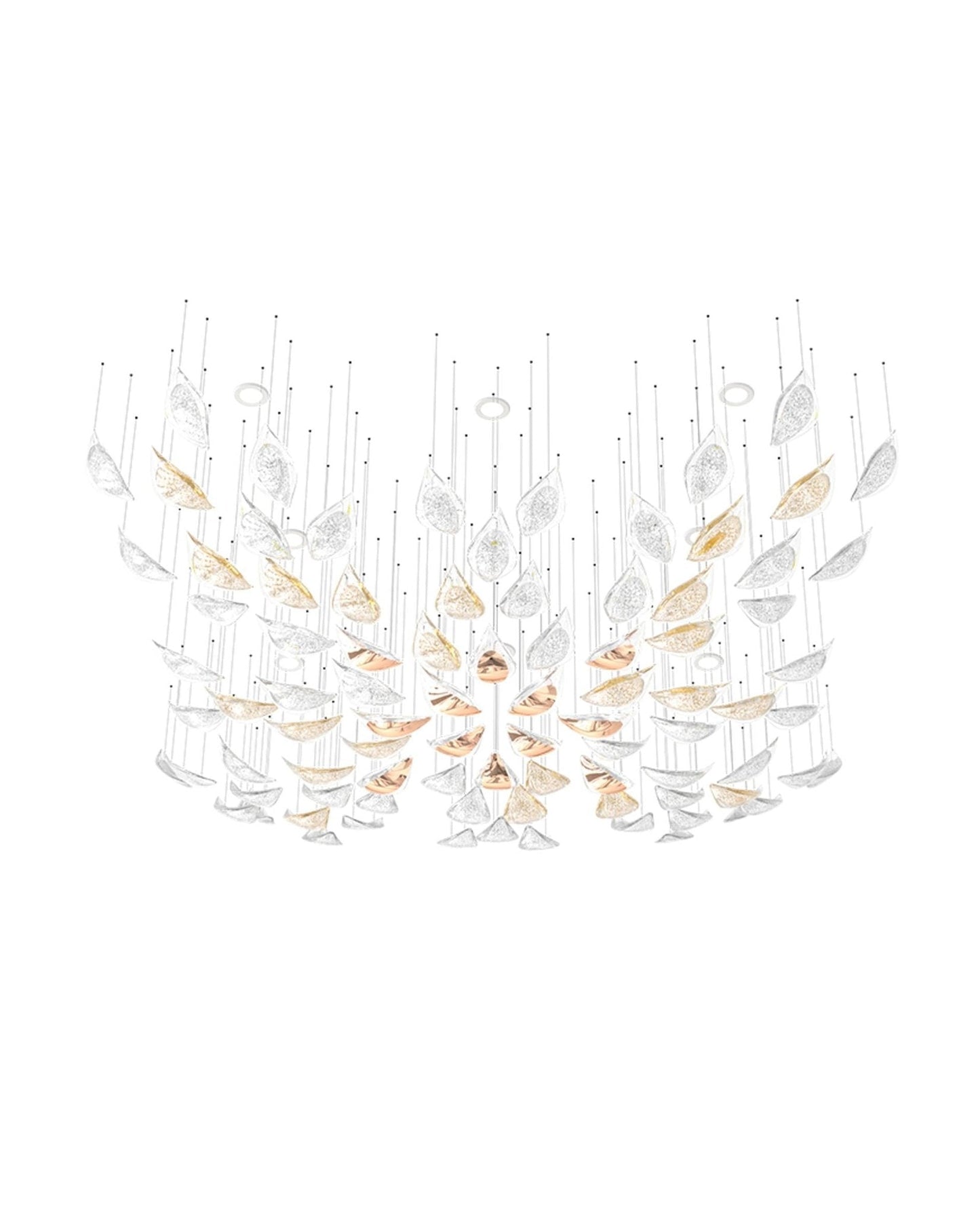 Elegant Floating Leaves Chandelier - Adjustable Brightness & Modern De