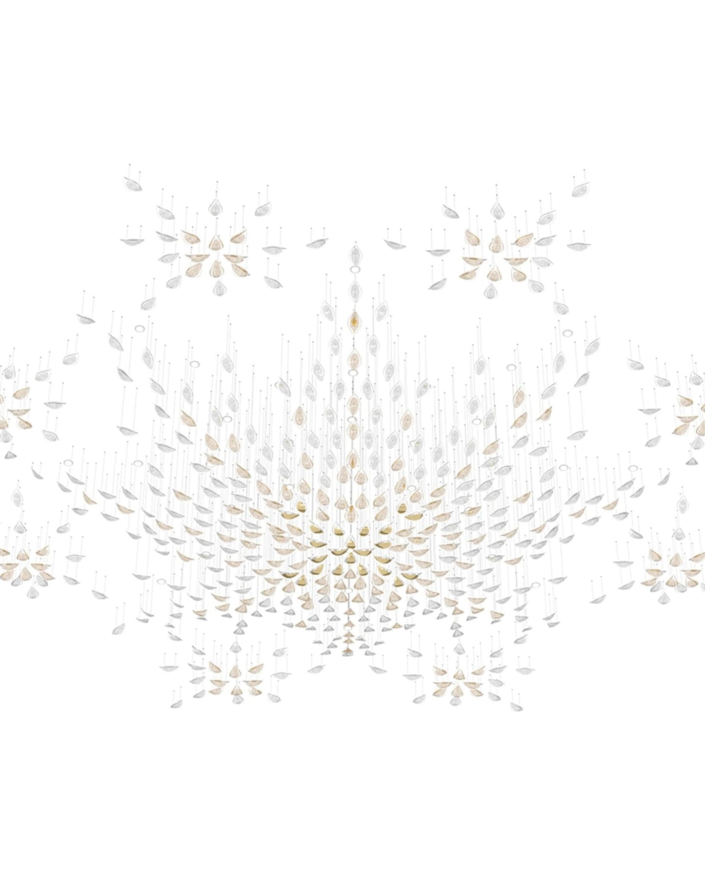 Elegant Floating Leaves Chandelier - Adjustable Brightness & Modern De