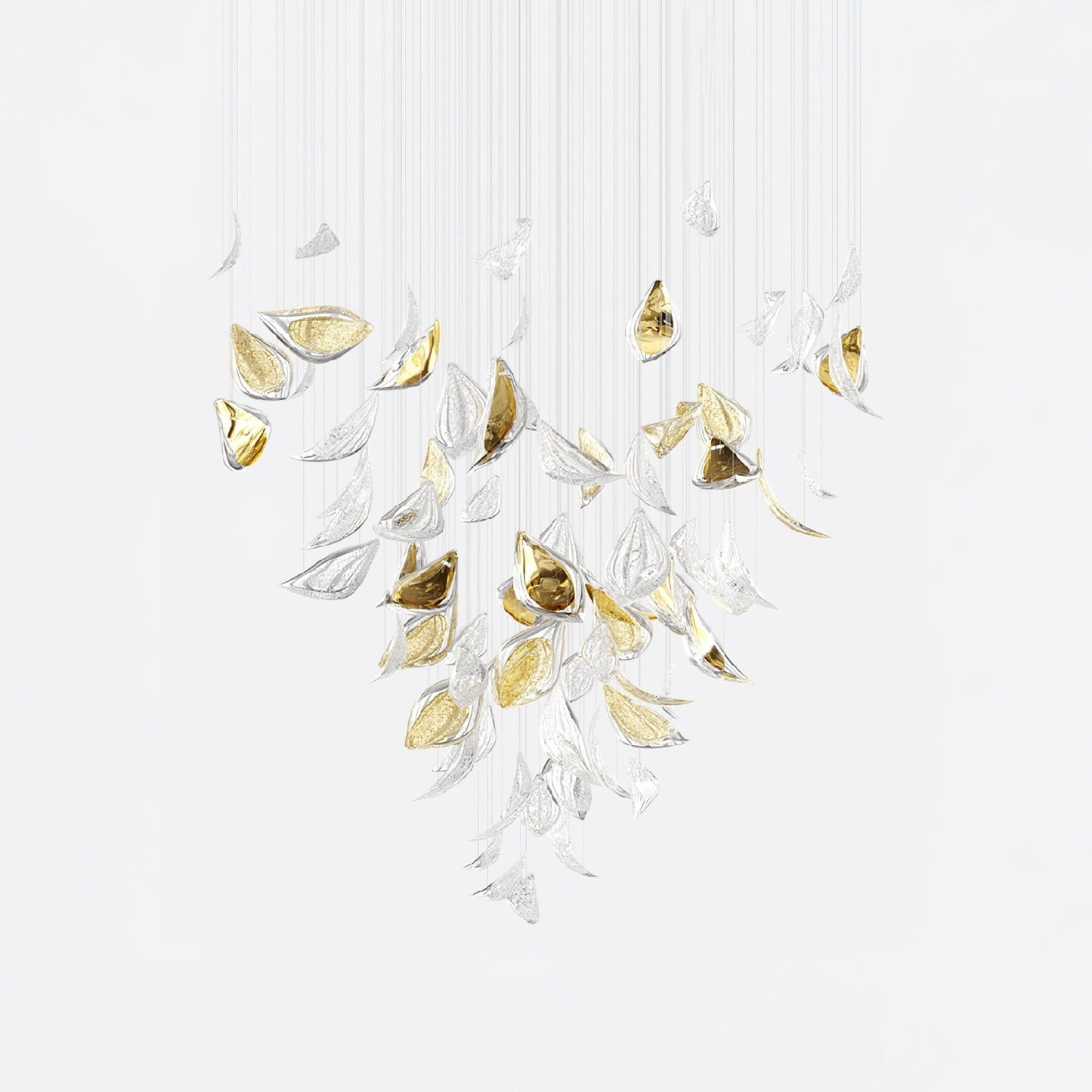 Elegant Floating Leaves Chandelier - Adjustable Brightness & Modern De