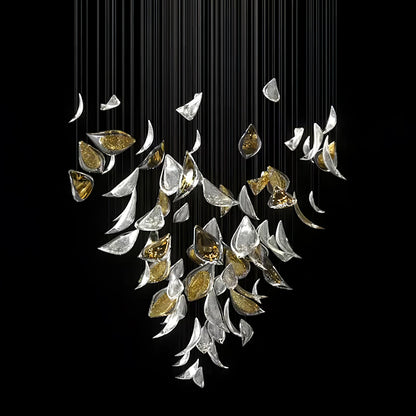 Elegant Floating Leaves Chandelier - Adjustable Brightness & Modern De