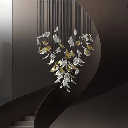 Elegant Floating Leaves Chandelier - Adjustable Brightness & Modern De