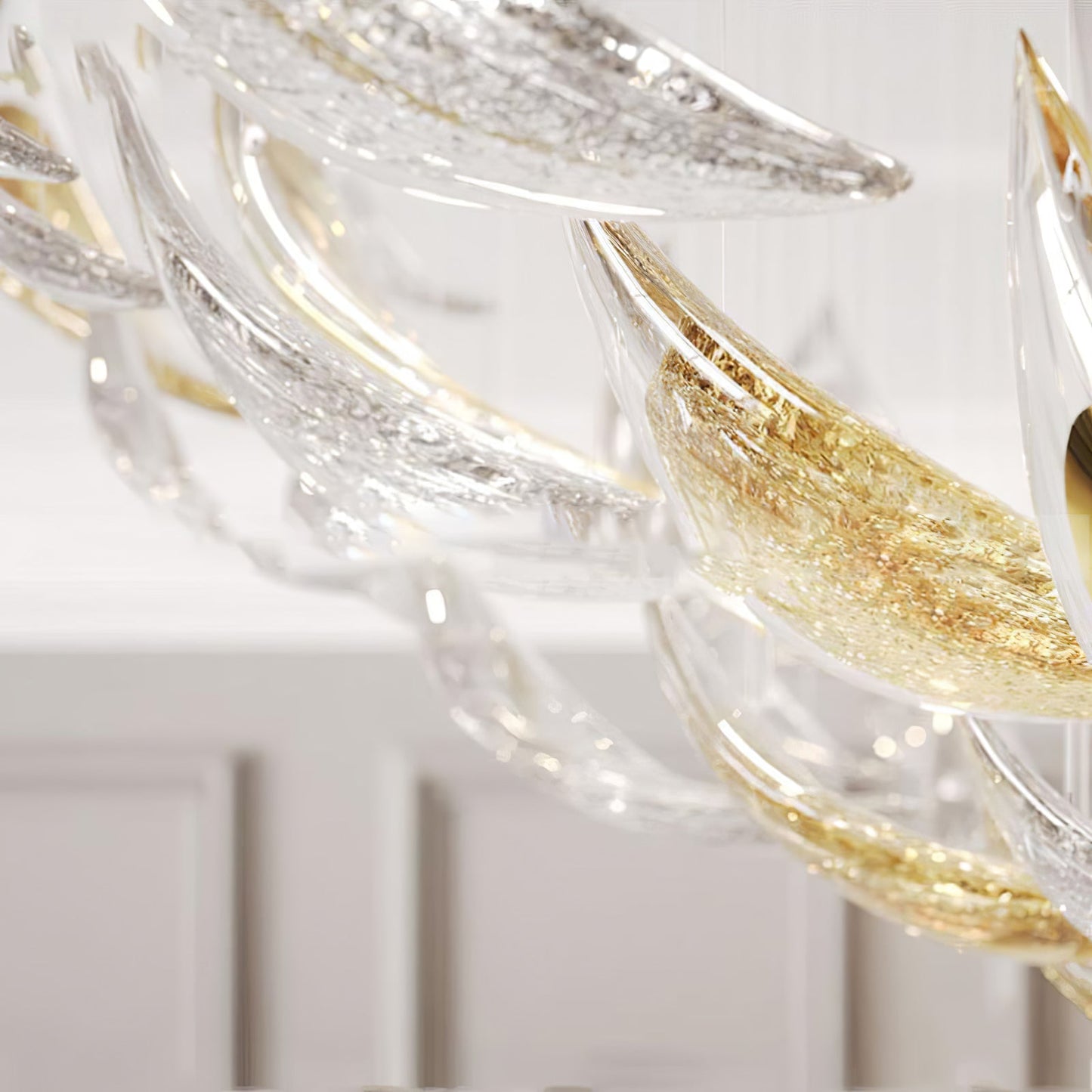 Elegant Floating Leaves Chandelier - Adjustable Brightness & Modern De