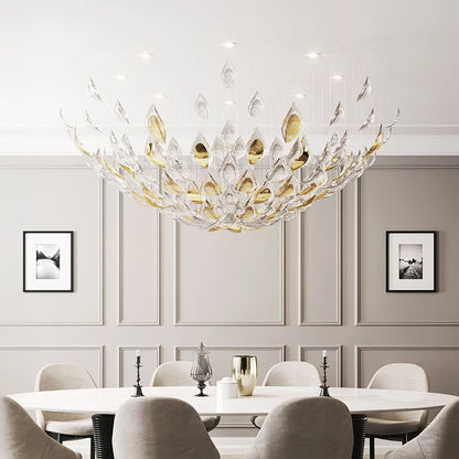 Elegant Floating Leaves Chandelier - Adjustable Brightness & Modern De