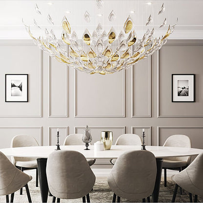 Elegant Floating Leaves Chandelier - Adjustable Brightness & Modern De