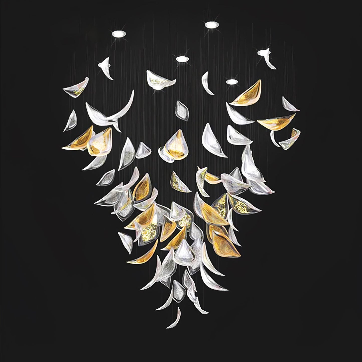 Elegant Floating Leaves Chandelier - Adjustable Brightness & Modern De