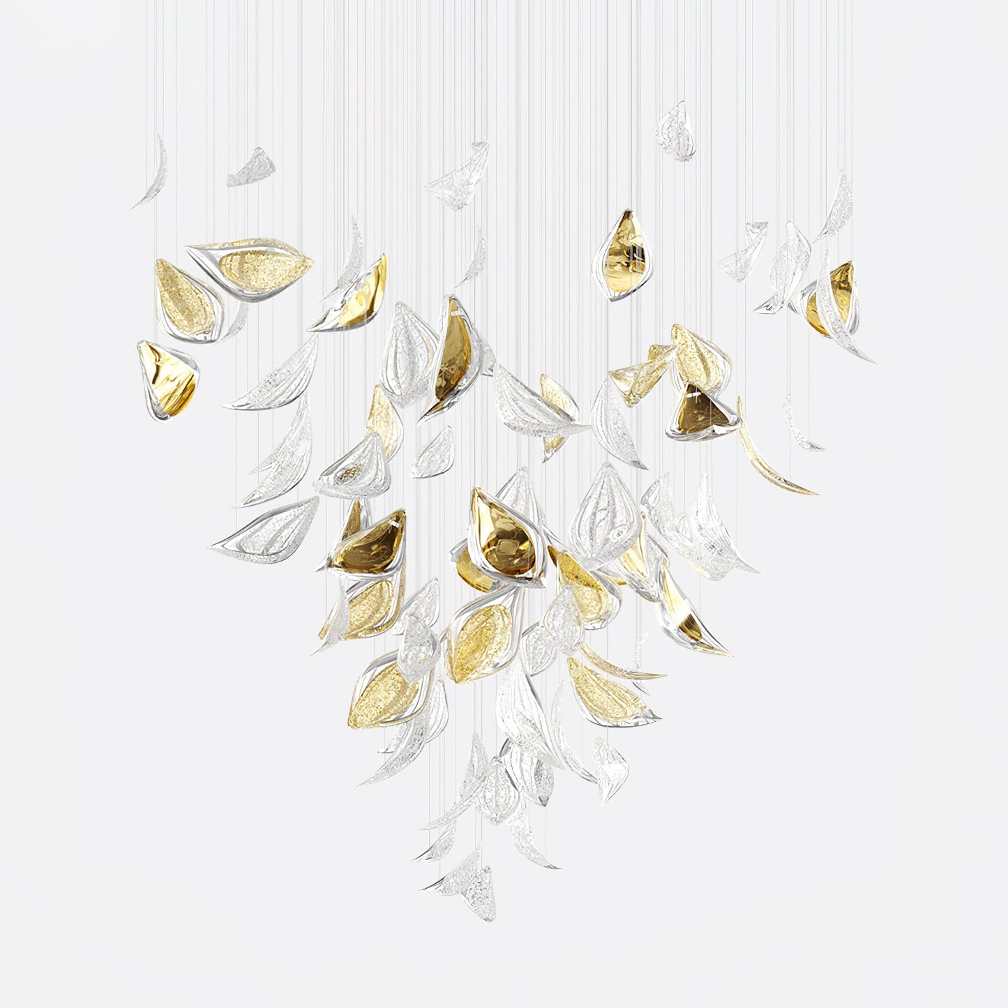 Elegant Floating Leaves Chandelier - Adjustable Brightness & Modern De