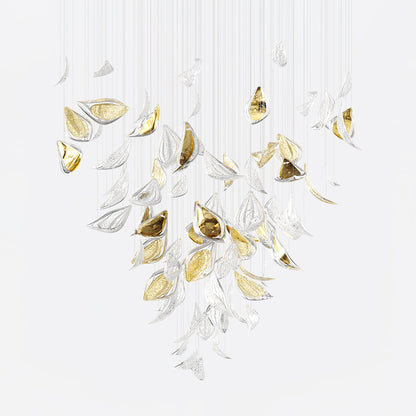Elegant Floating Leaves Chandelier - Adjustable Brightness & Modern De