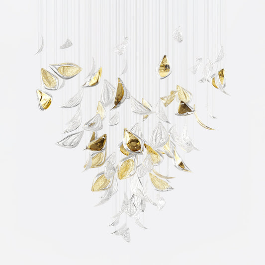 Elegant Floating Leaves Chandelier - Adjustable Brightness & Modern De