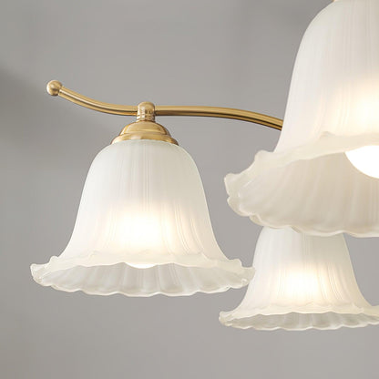 Flora Brass Alabaster Chandelier - Elegant Design with Adjustable Heig