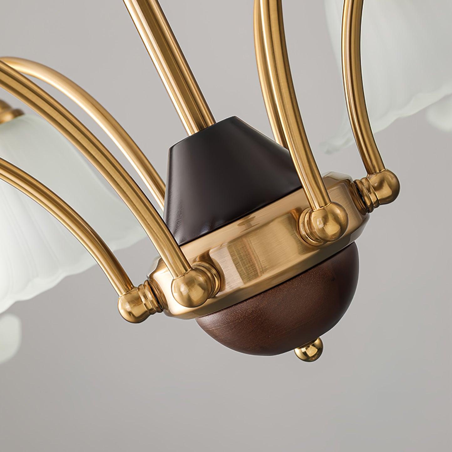 Flora Brass Alabaster Chandelier - Elegant Design with Adjustable Heig