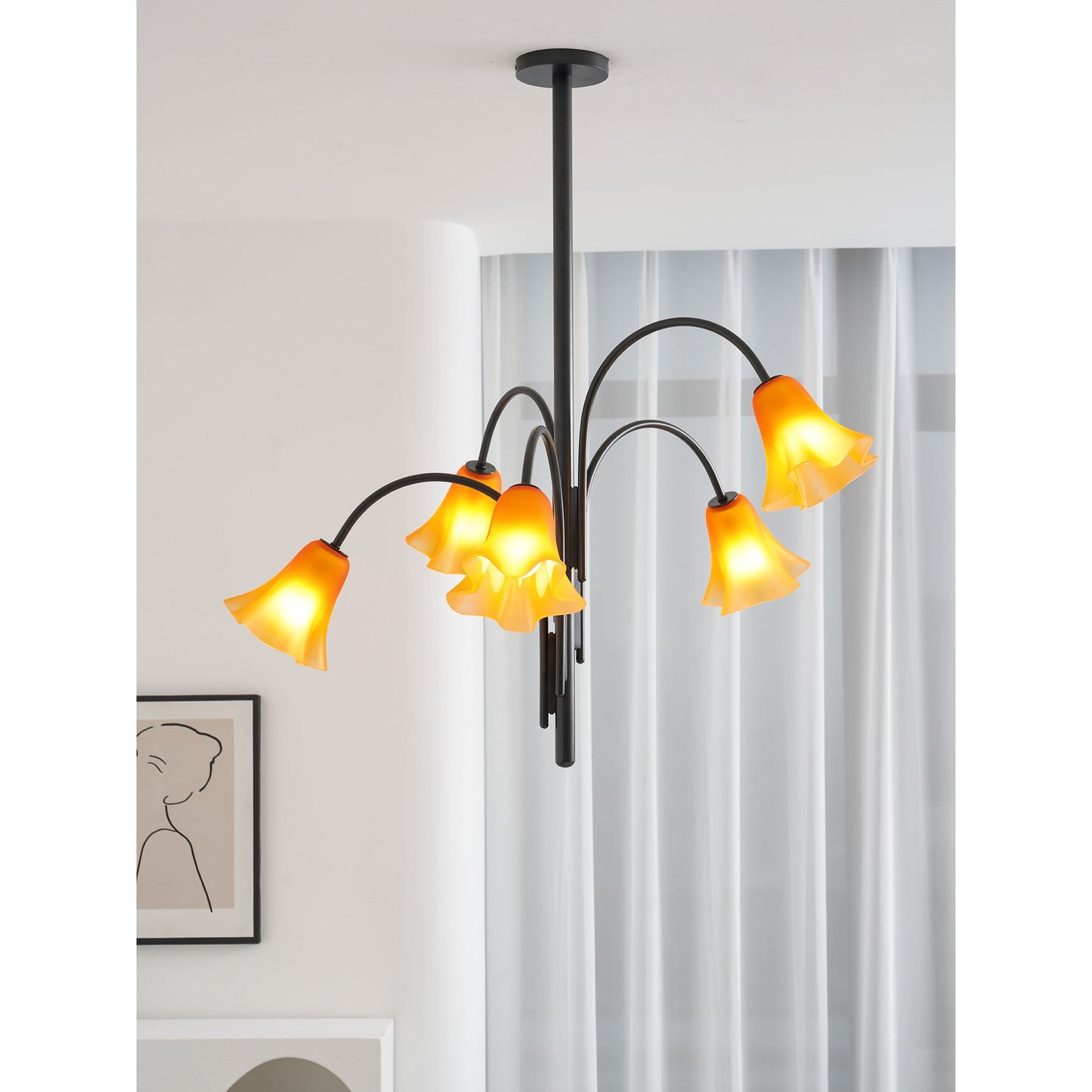 Petalia Blossom Chandelier - Elegant Floral Design with Adjustable Hei