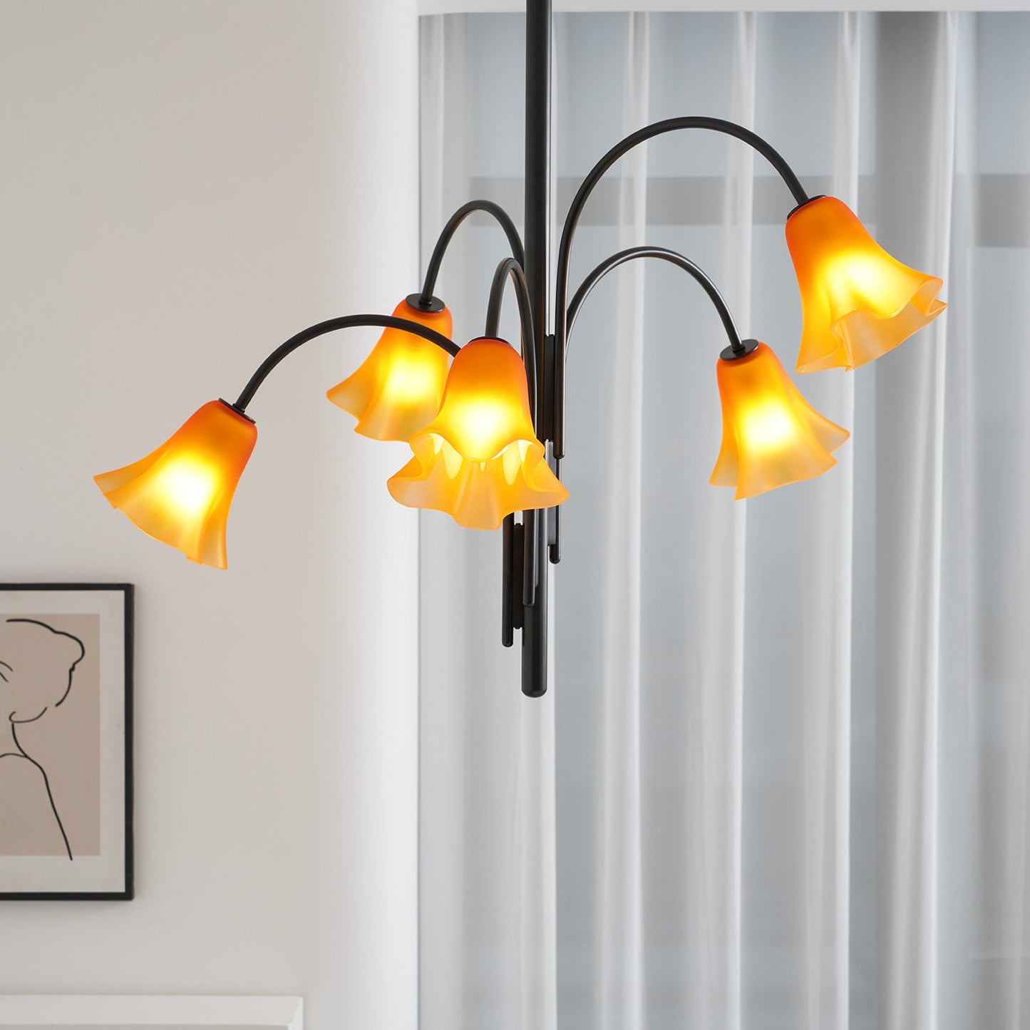 Petalia Blossom Chandelier - Elegant Floral Design with Adjustable Hei
