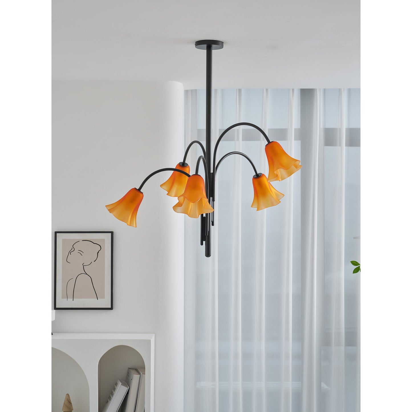 Petalia Blossom Chandelier - Elegant Floral Design with Adjustable Hei