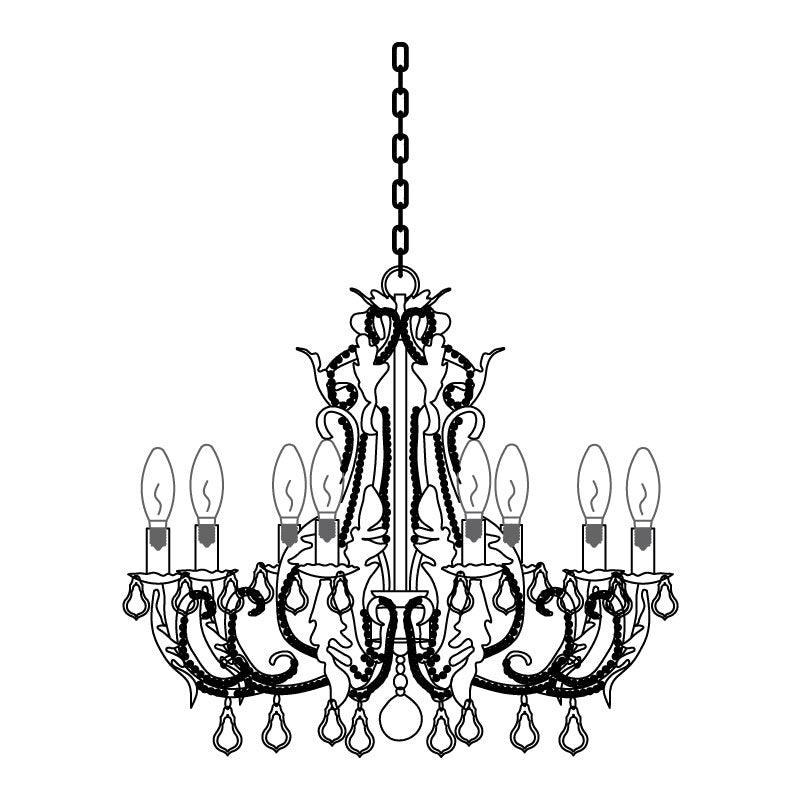 Elegant Candle Holder Chandelier with Adjustable Arms & Vintage Design