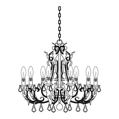 Elegant Candle Holder Chandelier with Adjustable Arms & Vintage Design