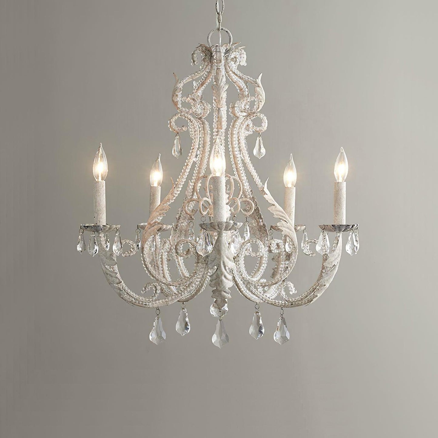 Elegant Candle Holder Chandelier with Adjustable Arms & Vintage Design