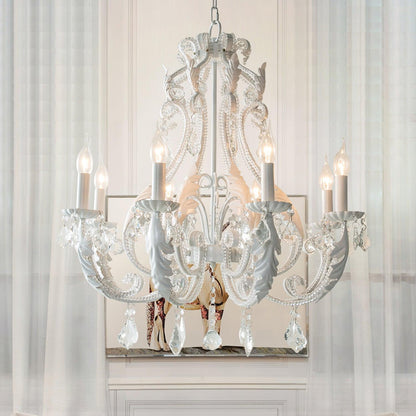Elegant Candle Holder Chandelier with Adjustable Arms & Vintage Design