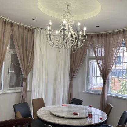 Elegant Candle Holder Chandelier with Adjustable Arms & Vintage Design