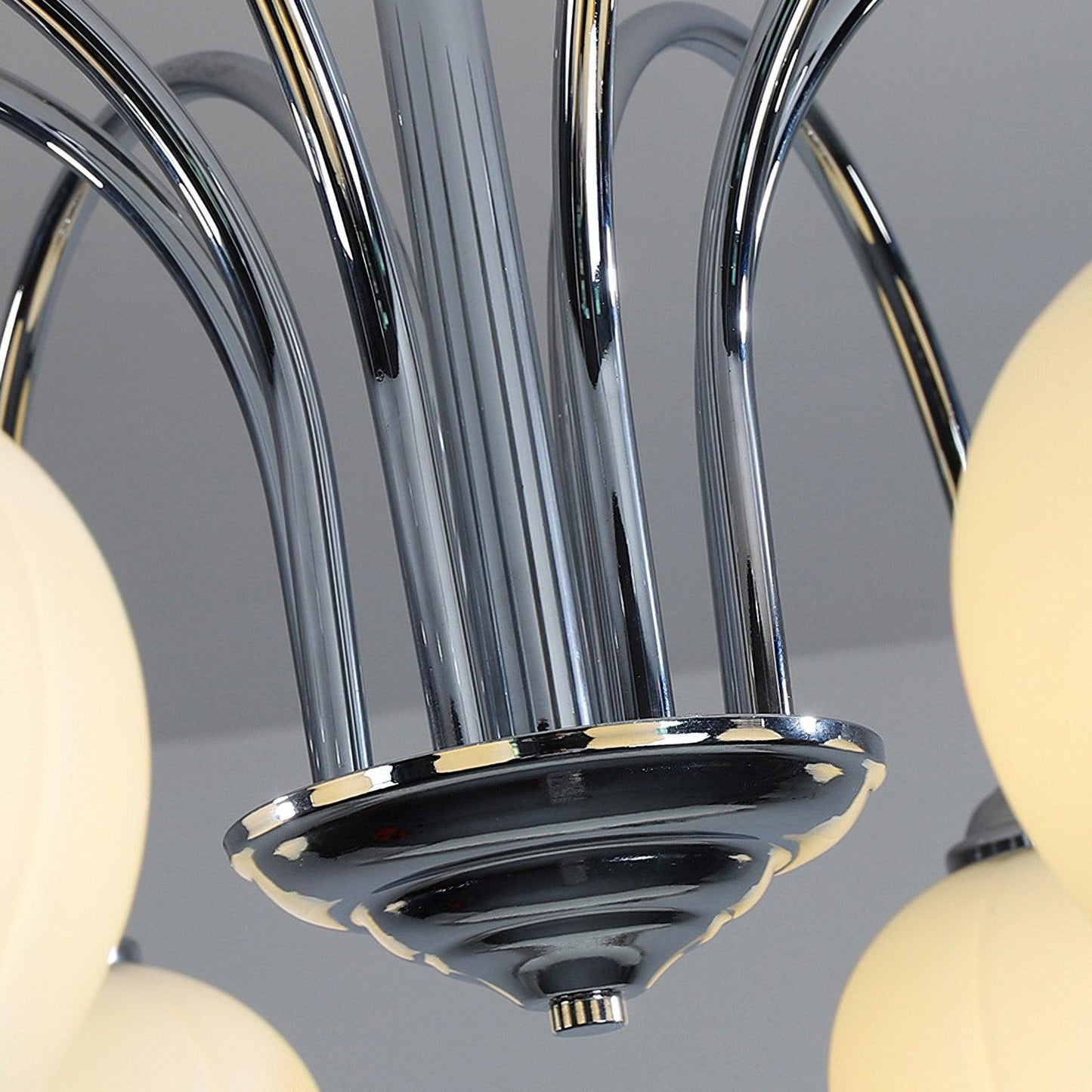Elegant Floral Glass Chandelier - Adjustable Height, Dimmable Lighting