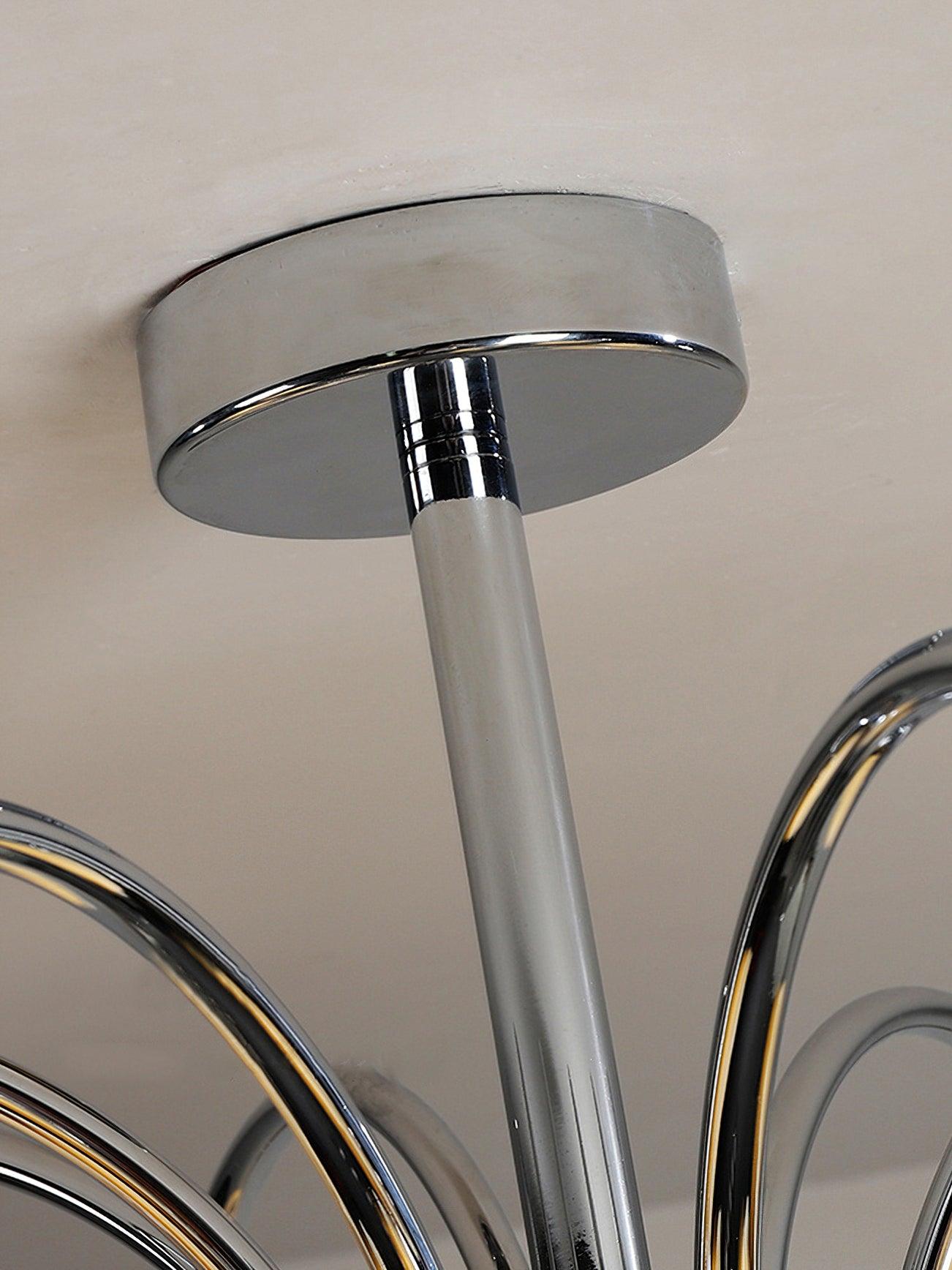 Elegant Floral Glass Chandelier - Adjustable Height, Dimmable Lighting