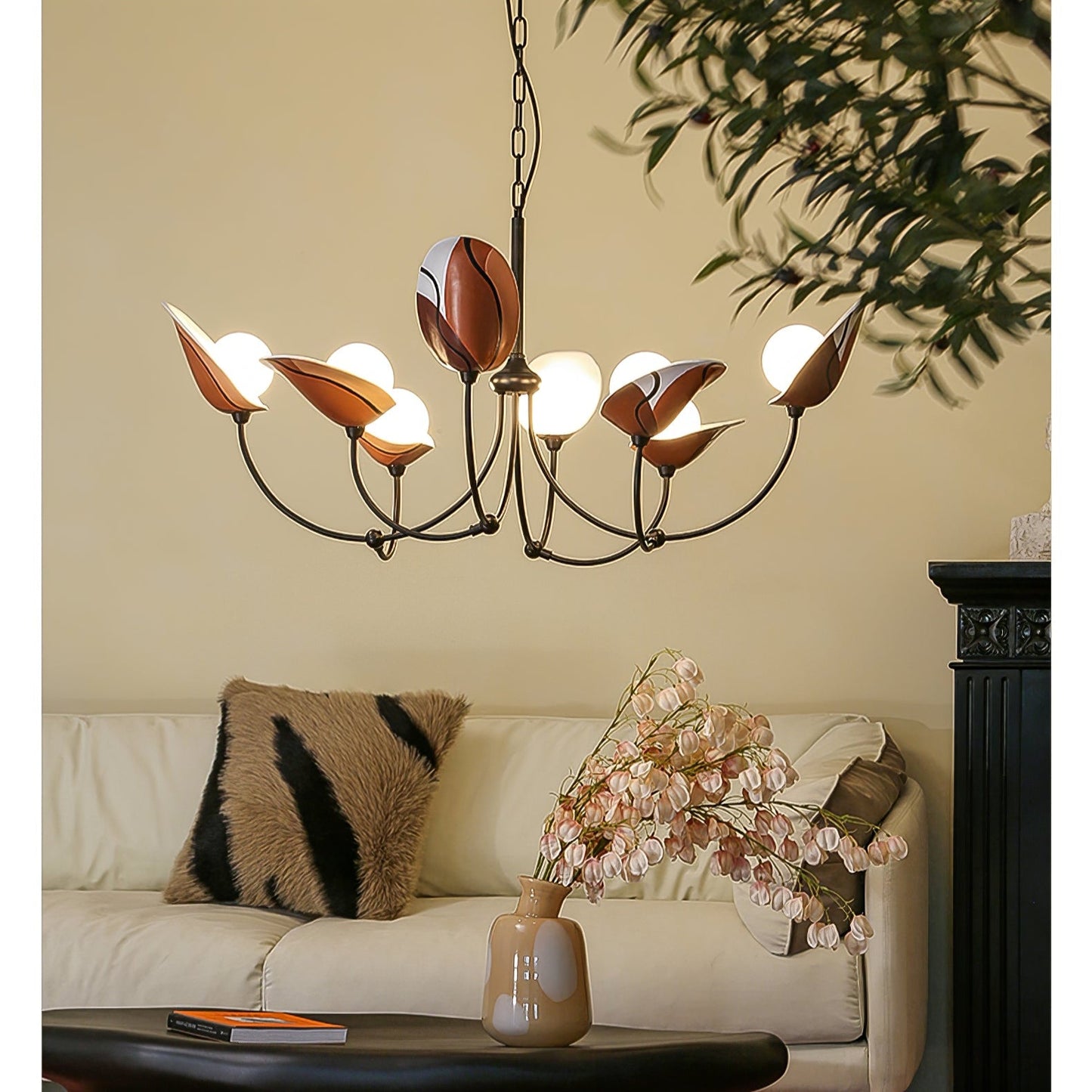 Florea Bloom Crystal Chandelier - Elegant Design & Adjustable Height