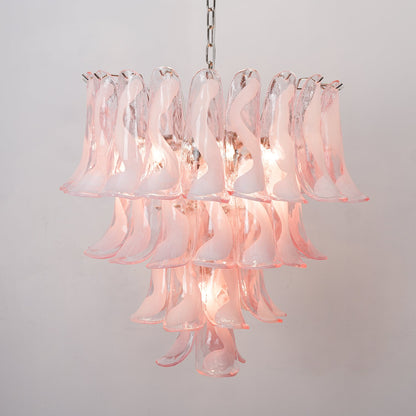 Florentine Lily Glass Chandelier - Elegant Design, Adjustable Height