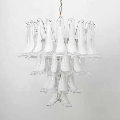 Florentine Lily Glass Chandelier - Elegant Design, Adjustable Height