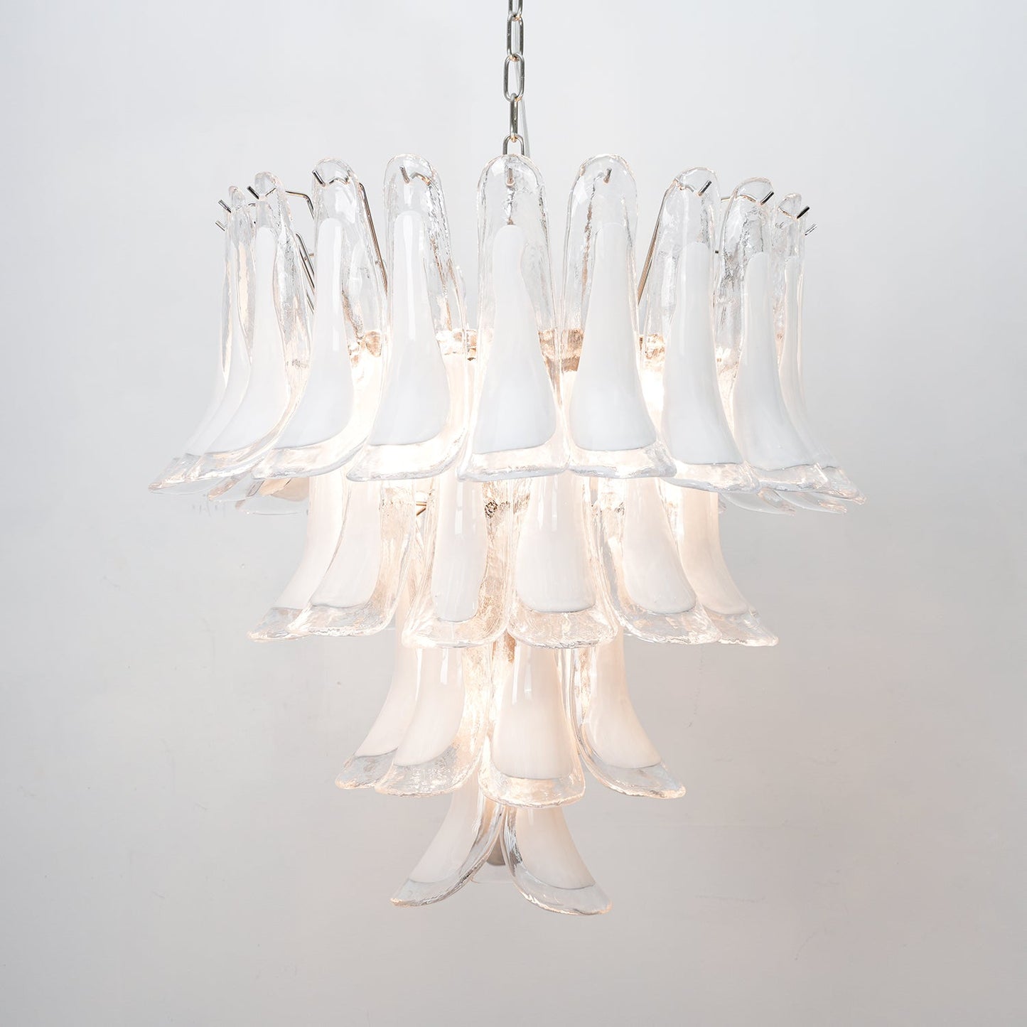 Florentine Lily Glass Chandelier - Elegant Design, Adjustable Height