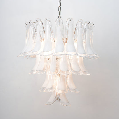 Florentine Lily Glass Chandelier - Elegant Design, Adjustable Height