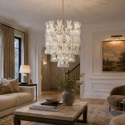 Florenzia Crystal Glass Chandelier - Elegant Design with Adjustable He