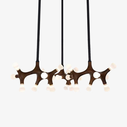 Elegant Flower Bone Chandelier - Adjustable Height, Soft Ambient Light