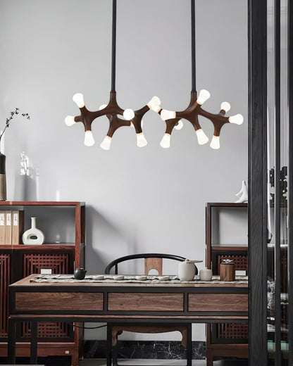 Elegant Flower Bone Chandelier - Adjustable Height, Soft Ambient Light