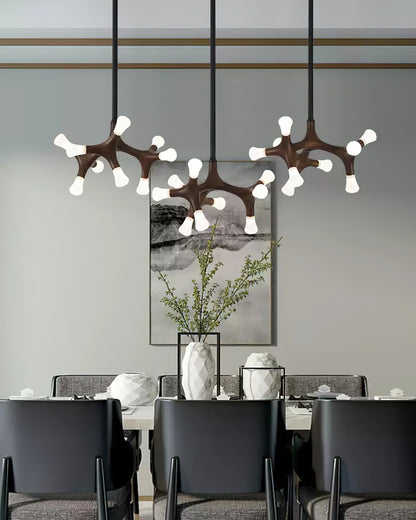 Elegant Flower Bone Chandelier - Adjustable Height, Soft Ambient Light