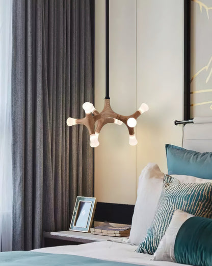 Elegant Flower Bone Chandelier - Adjustable Height, Soft Ambient Light