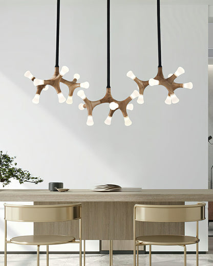 Elegant Flower Bone Chandelier - Adjustable Height, Soft Ambient Light