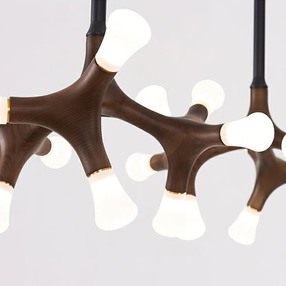 Elegant Flower Bone Chandelier - Adjustable Height, Soft Ambient Light