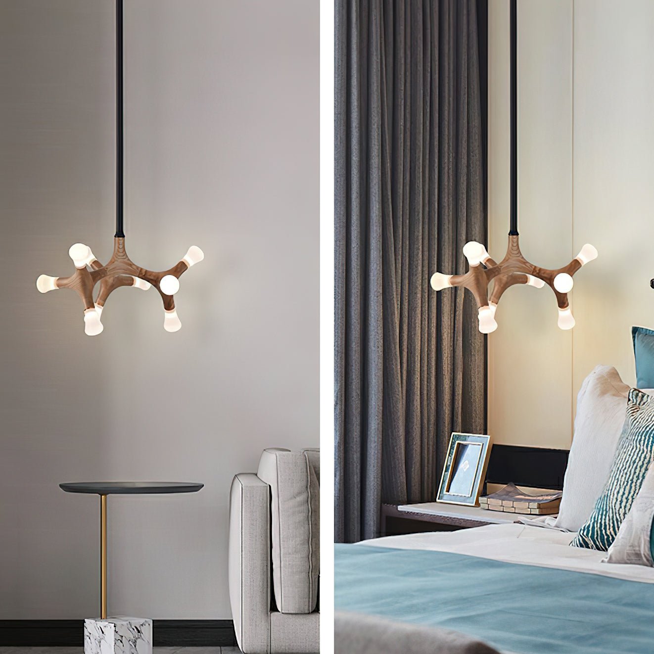 Elegant Flower Bone Chandelier - Adjustable Height, Soft Ambient Light